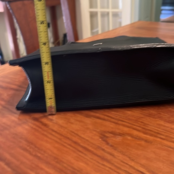 Overland vintage black leather handbag tote - Picture 3 of 7